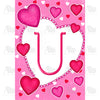 Happy Valentine's Day Hearts Monogram House Flag