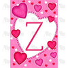 Happy Valentine's Day Hearts Monogram House Flag