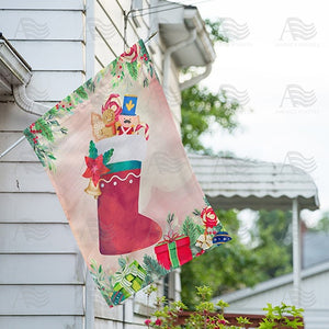 Vintage Stocking Double Sided House Flag