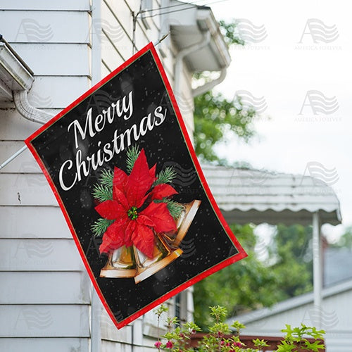 Merry Christmas Bells Double Sided House Flag