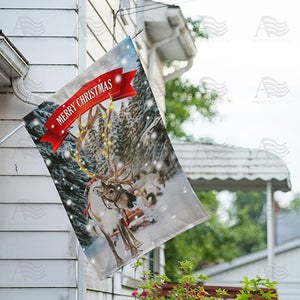 Sleigh Ride Merry Christmas Double Sided House Flag