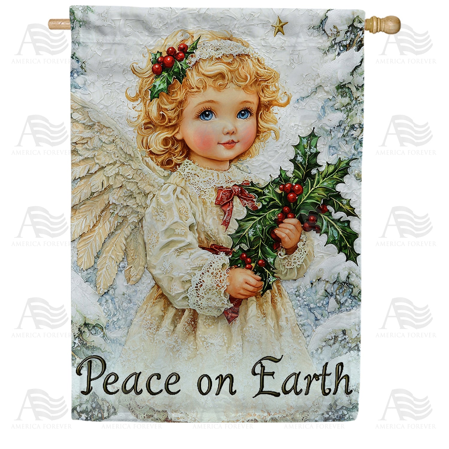 Christmas Angel Peace On Earth Double Sided House Flag