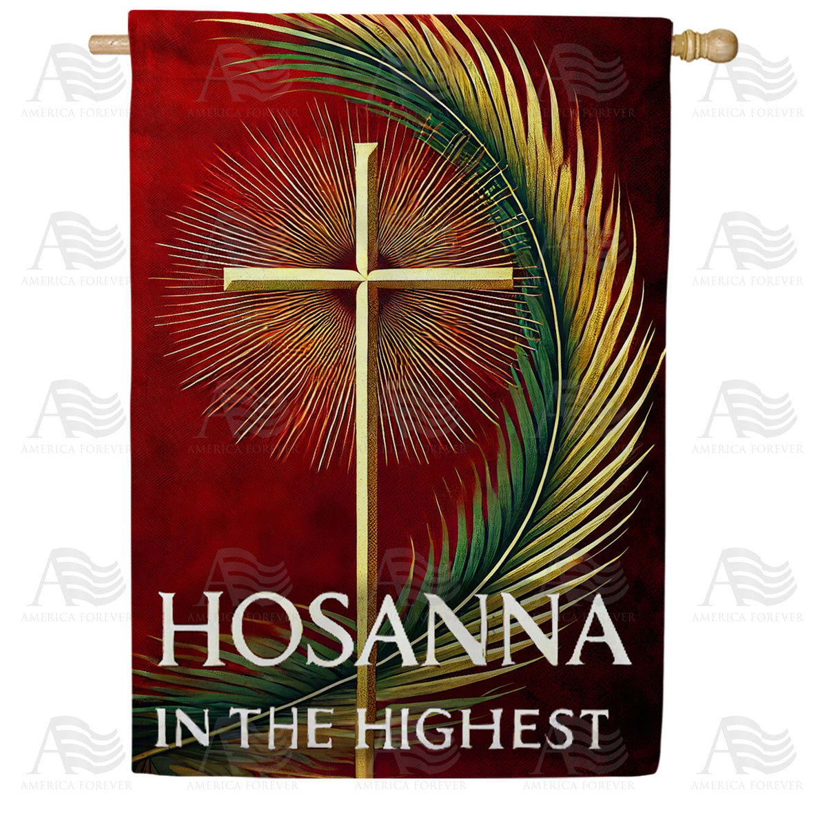 Hosanna Cross Palm Sunday Double Sided House Flag