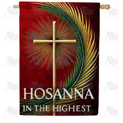 Hosanna Cross Palm Sunday Double Sided House Flag