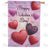 Happy Valentine's Day Glitter Hearts Double Sided House Flag