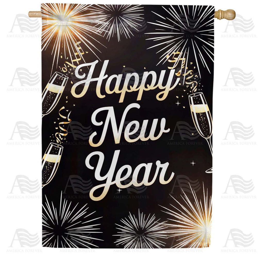 New Year Fireworks House Flag