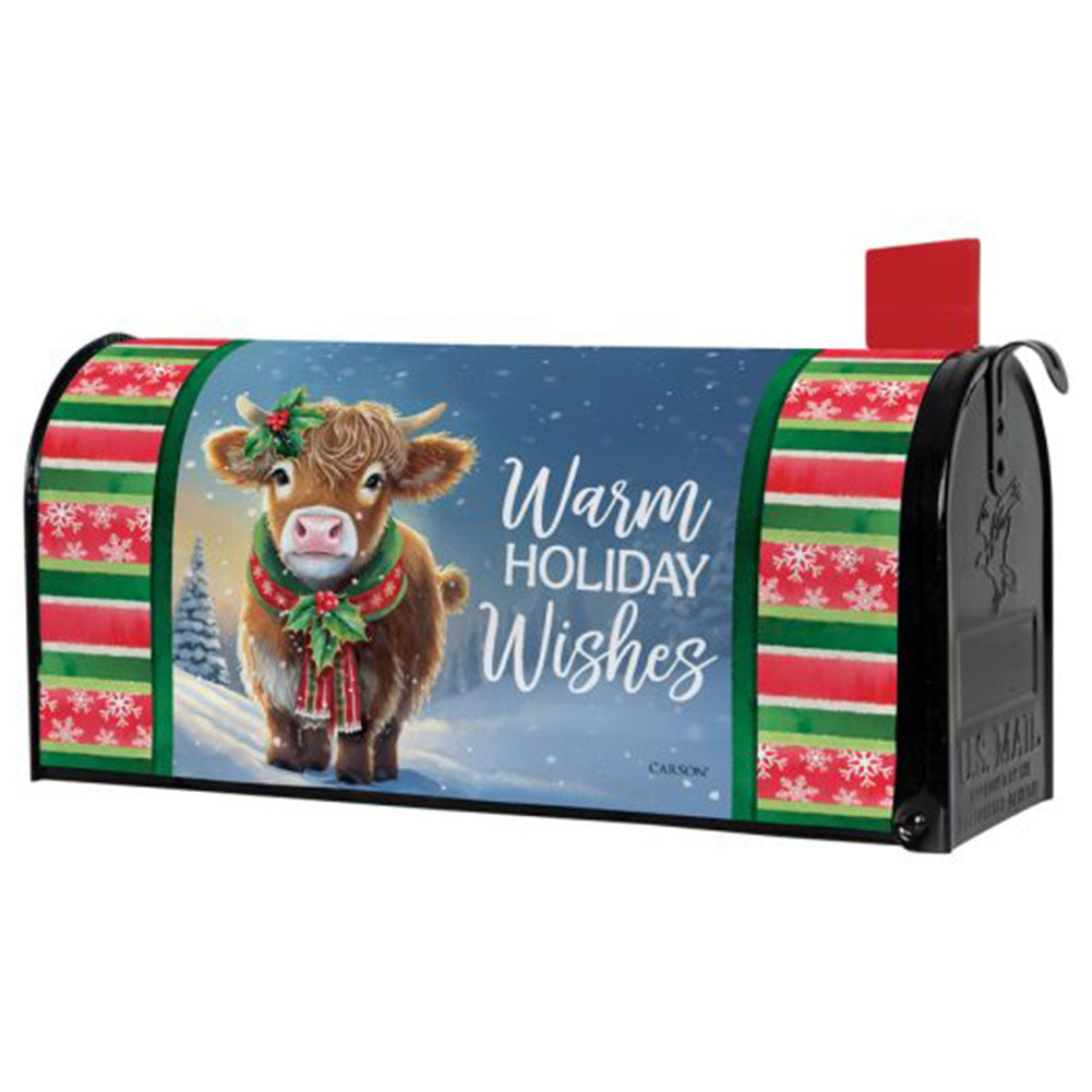 Carson Season's Greeting Cow Mailbox Cover