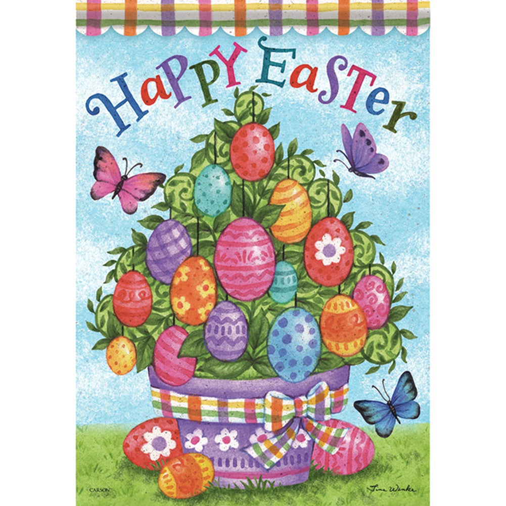 Easter Egg Tree Glitter Trends Double Sided Garden Flag