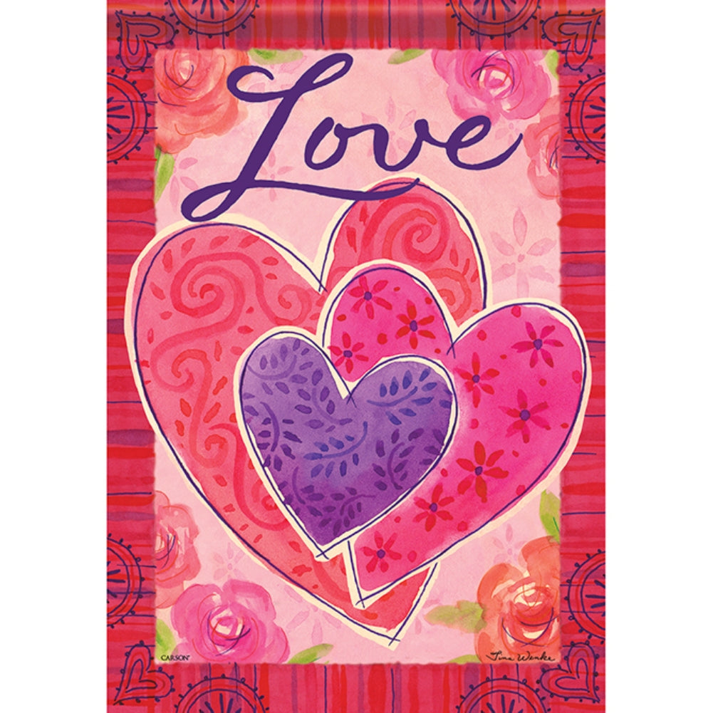 Carson Large Flag - Three Hearts