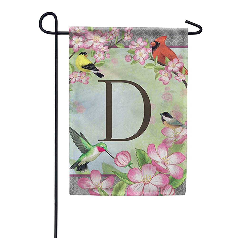 Songbird Monogram Garden Flag