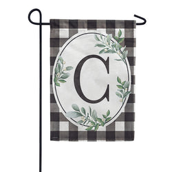 Carson Monogram Garden Flag - Buffalo Check