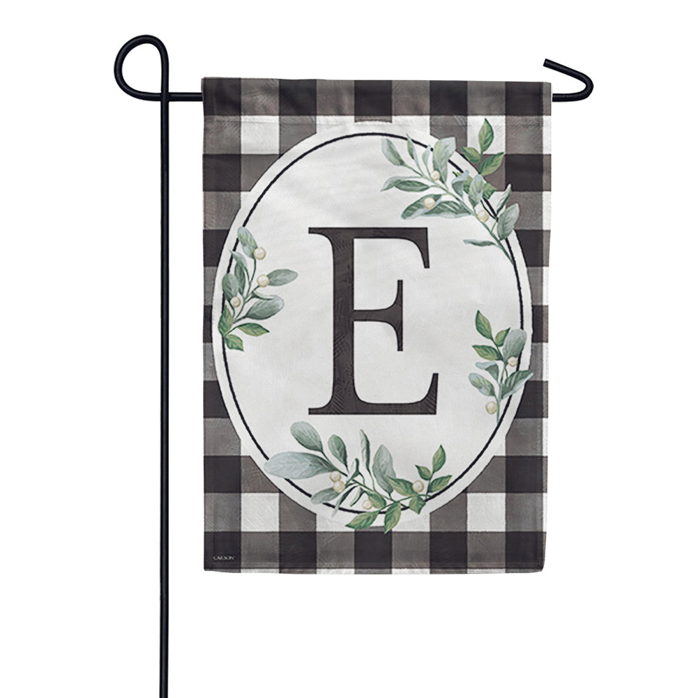 Carson Monogram Garden Flag - Buffalo Check