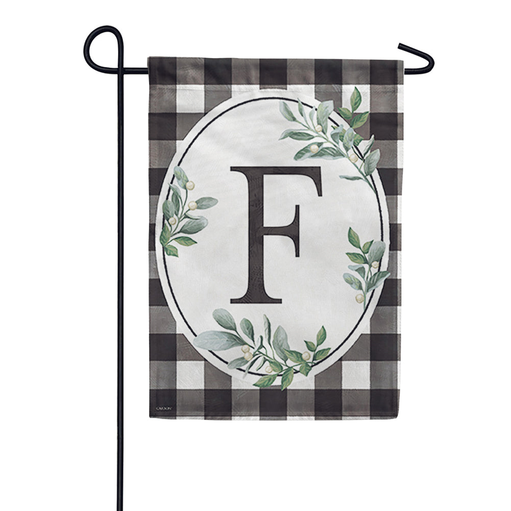 Carson Monogram Garden Flag - Buffalo Check