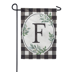 Carson Monogram Garden Flag - Buffalo Check
