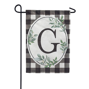 Carson Monogram Garden Flag - Buffalo Check