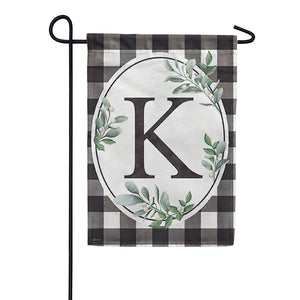 Carson Monogram Garden Flag - Buffalo Check