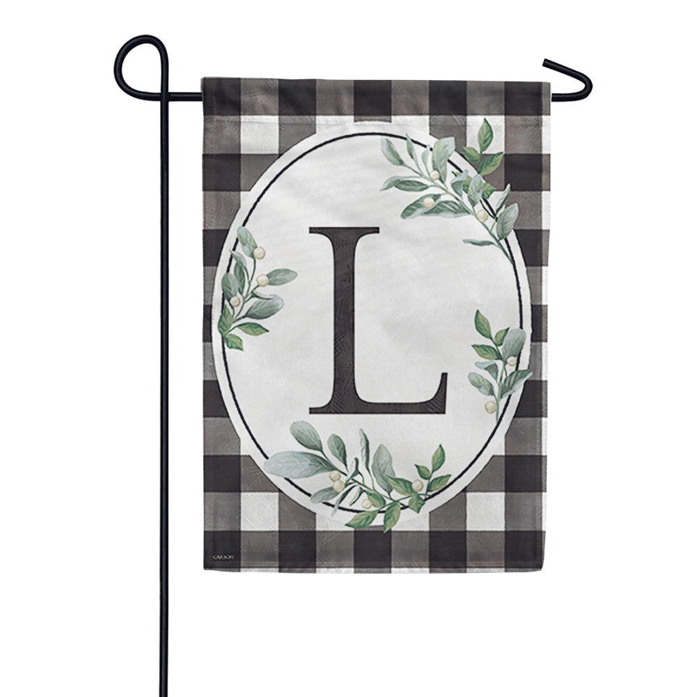 Carson Monogram Garden Flag - Buffalo Check