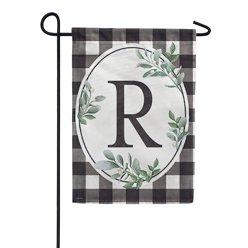 Carson Monogram Garden Flag - Buffalo Check