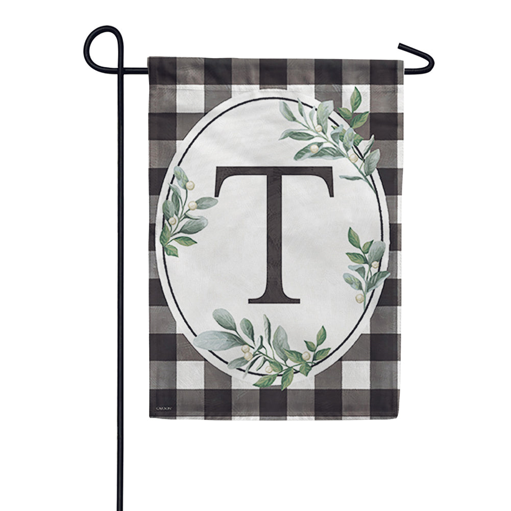 Carson Monogram Garden Flag - Buffalo Check