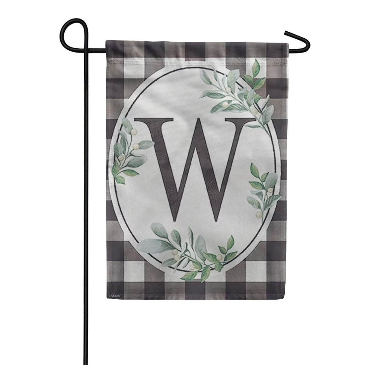 Carson Monogram Garden Flag - Buffalo Check