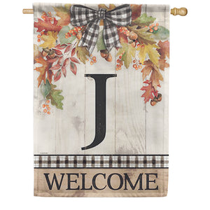 Carson Monogram Garden Flag - Autumn Spray