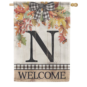 Carson Monogram Garden Flag - Autumn Spray