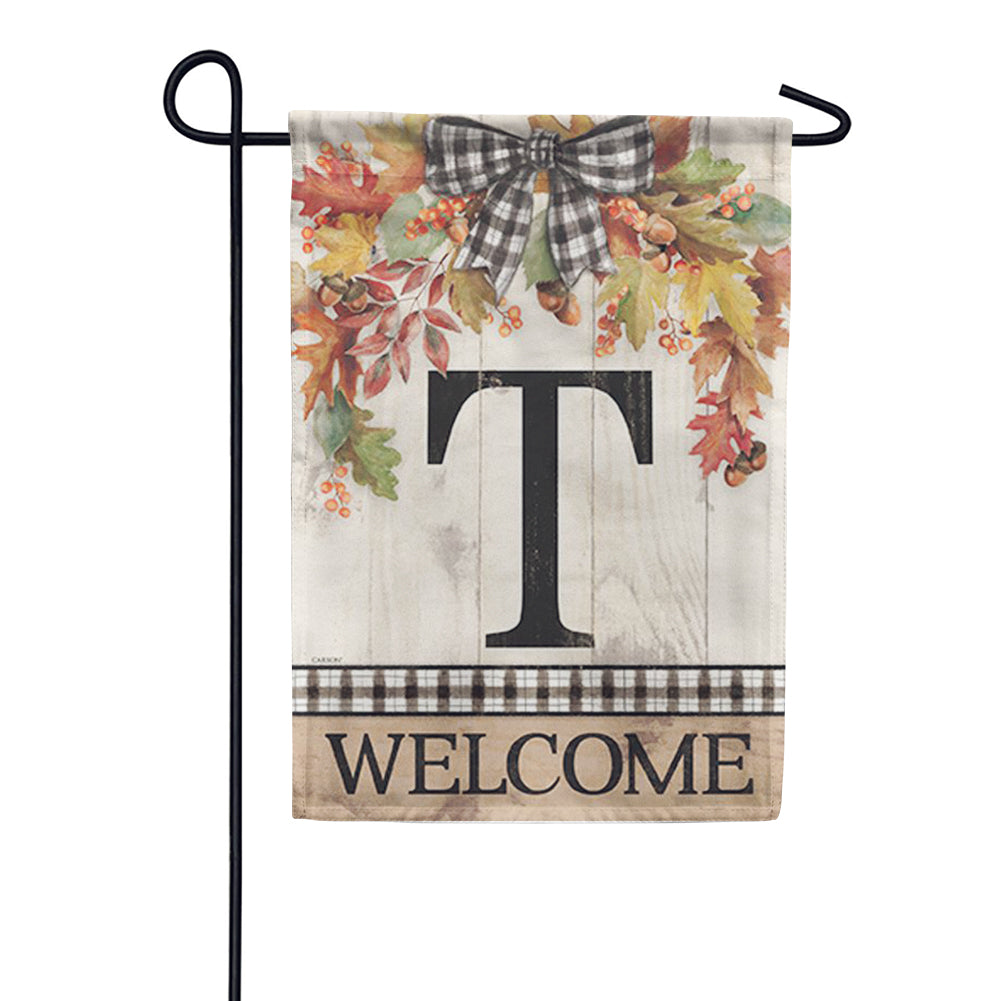 Carson Monogram Garden Flag - Autumn Spray