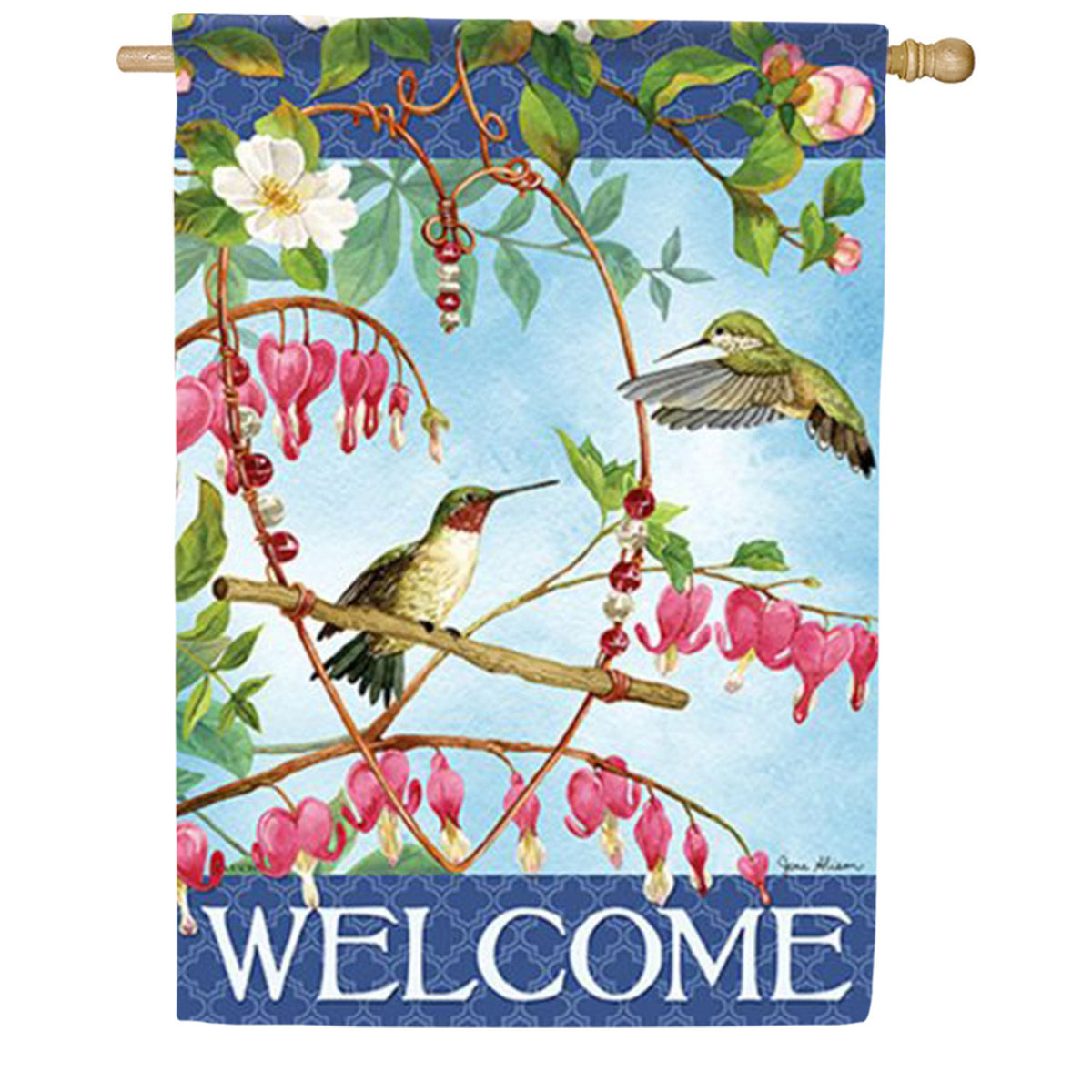 Hummingbird Swing House Flag