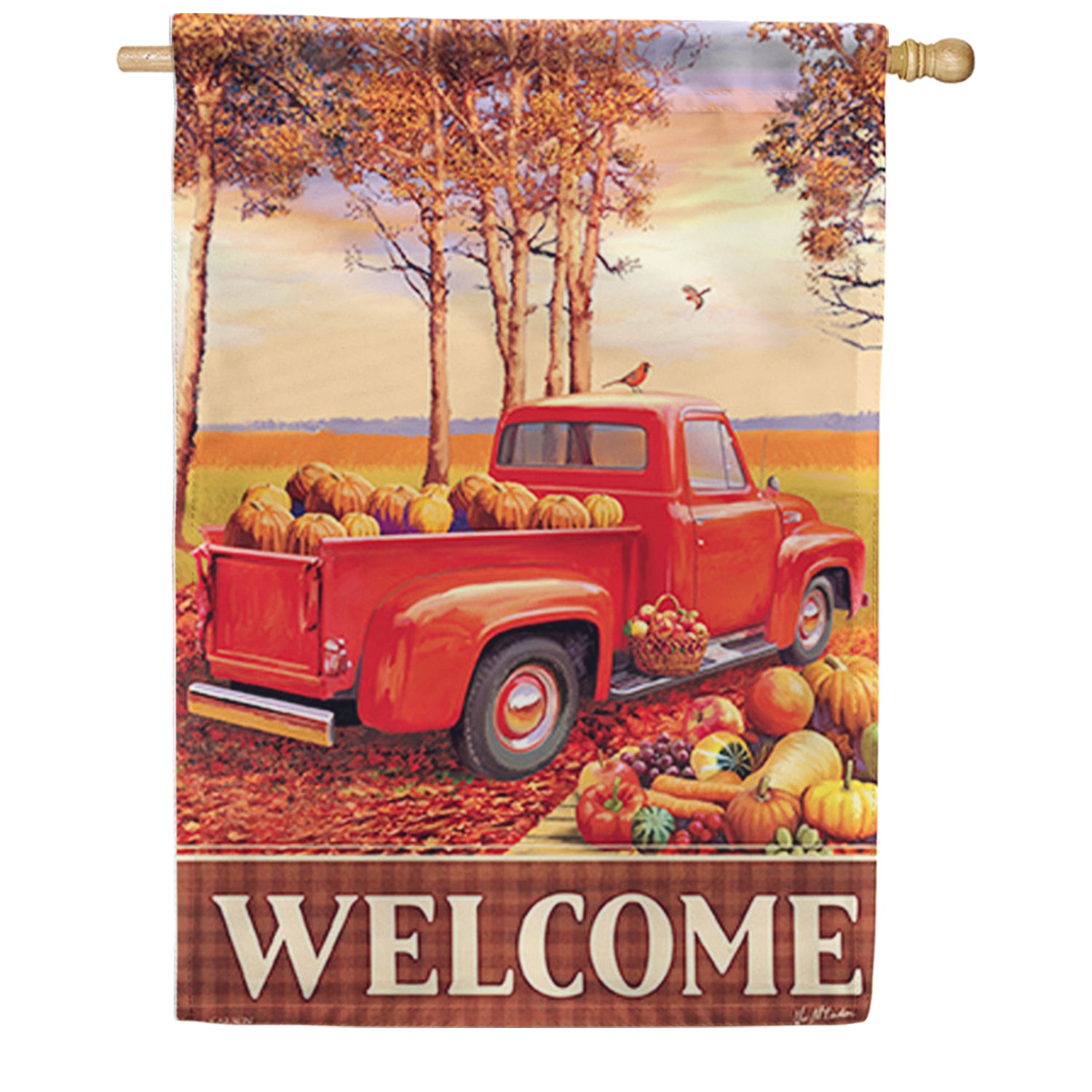 Autumn Bounty House Flag