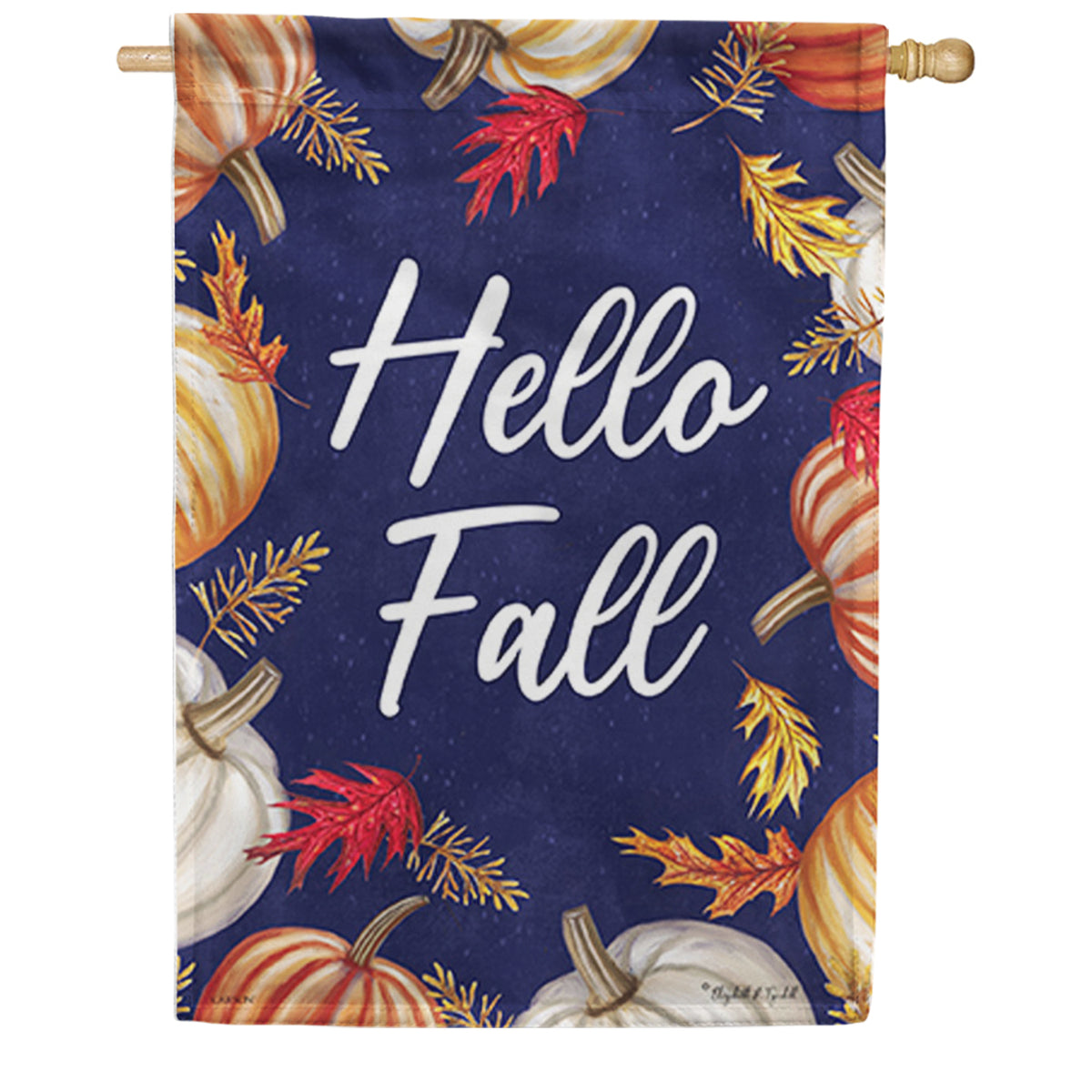 Pumpkin Frame House Flag