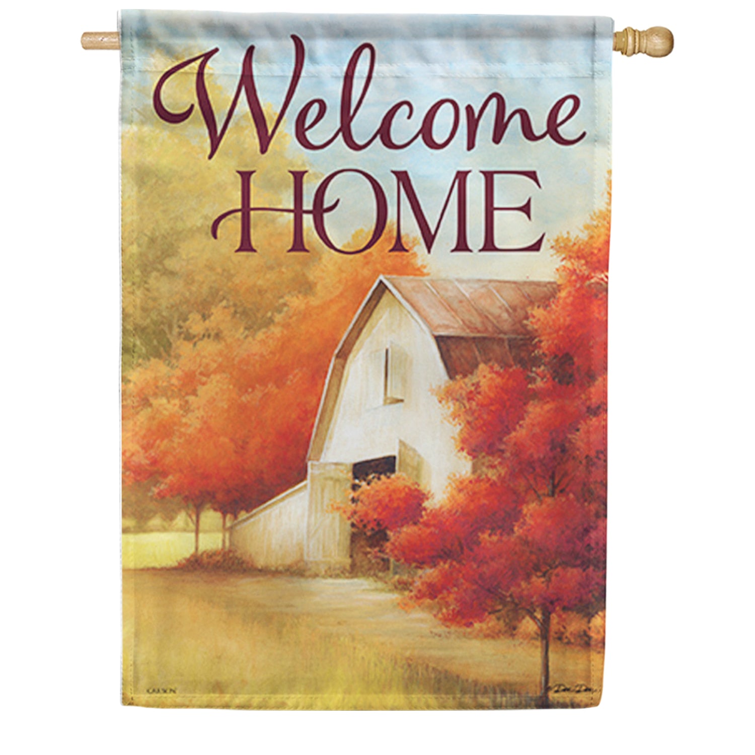 Late Autumn Farm House Flag