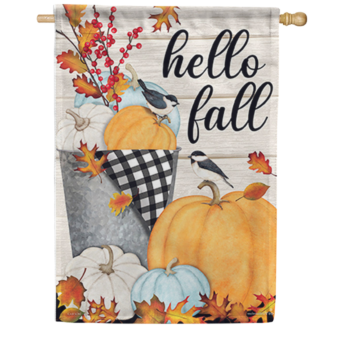 Farmhouse Pumpkins House Flag