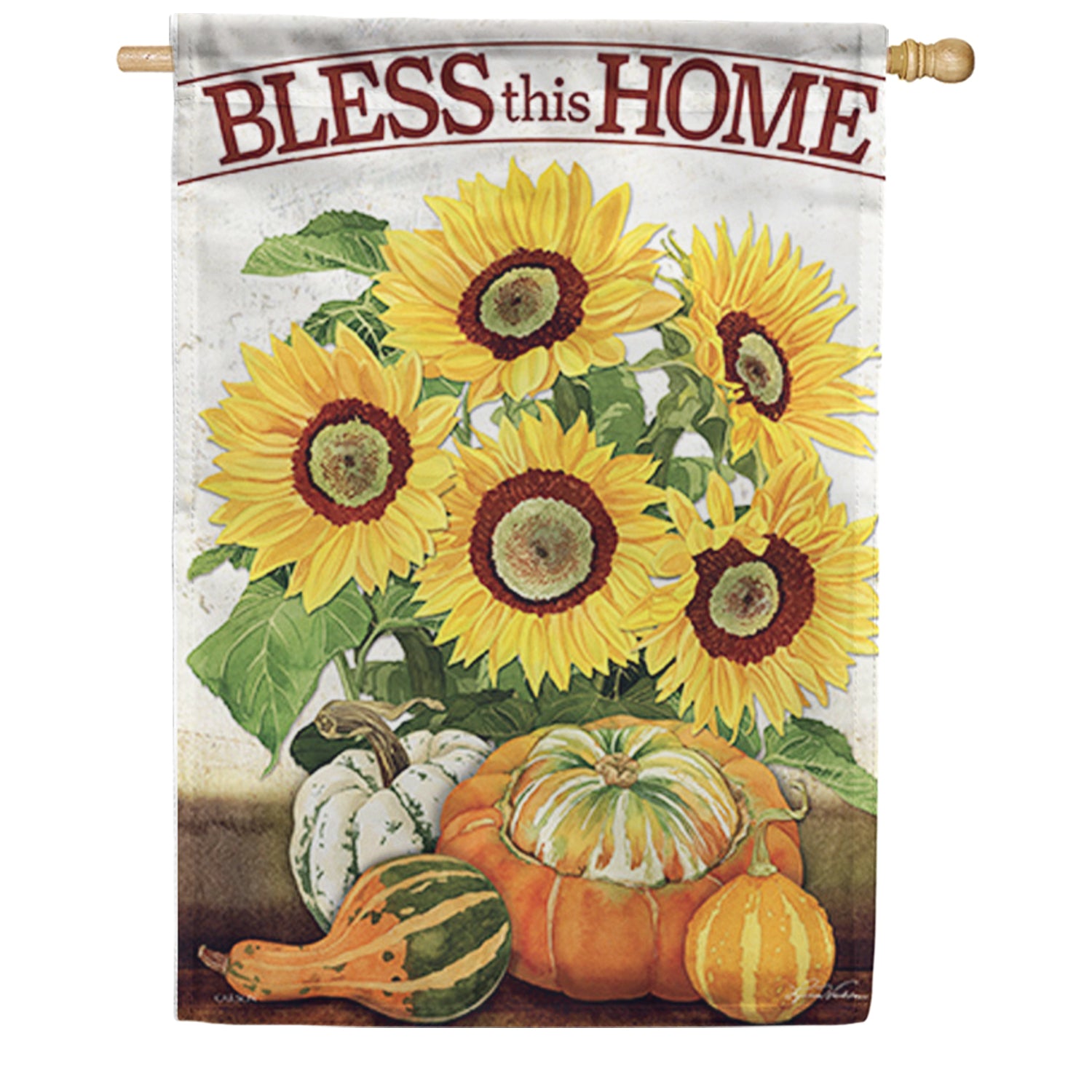 Sunflowers & Gourds House Flag