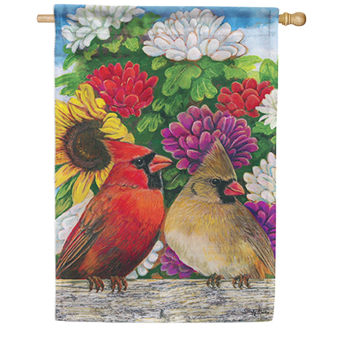 Cardinals in Autumn House Flag
