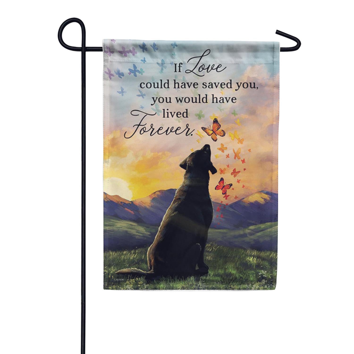 Live Forever Dog Garden Flag