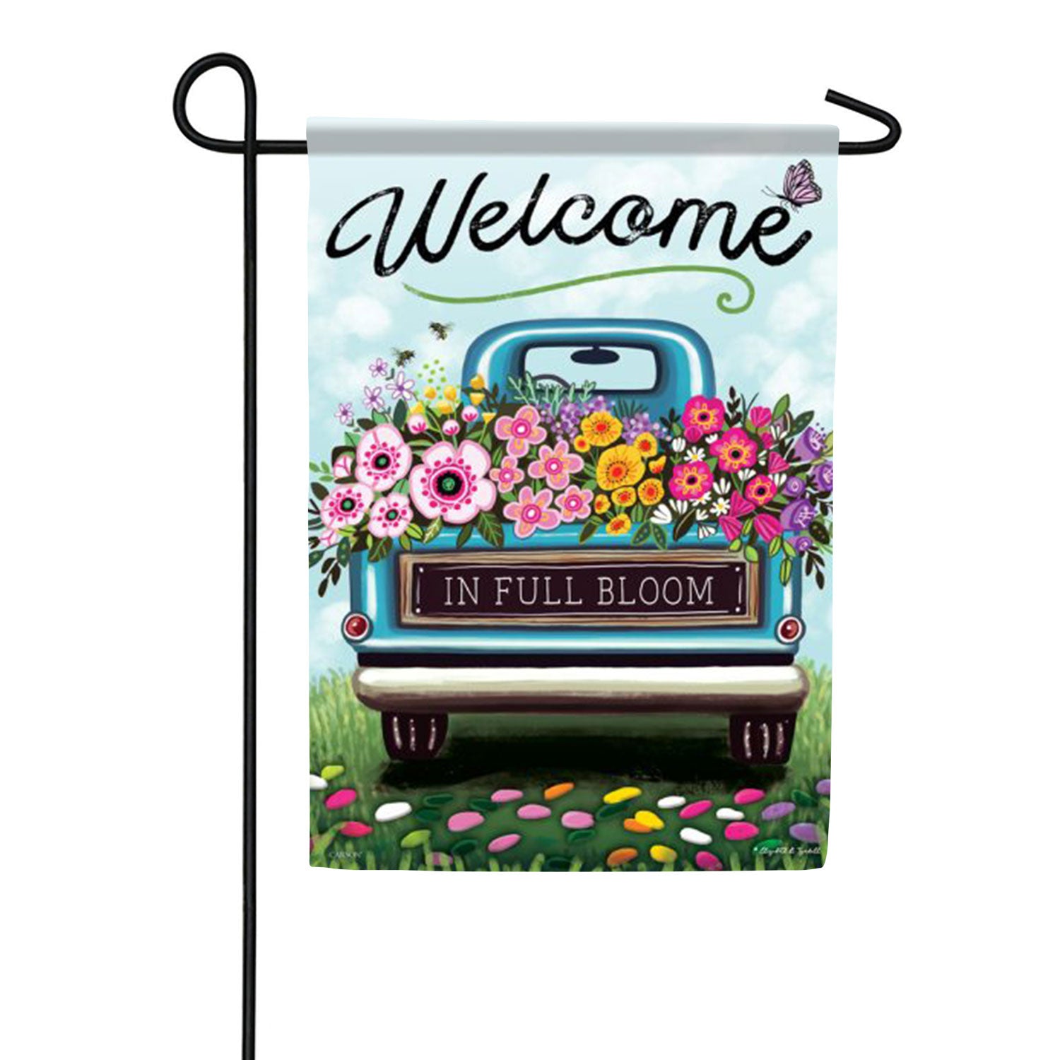 Blue Truck Garden Flag