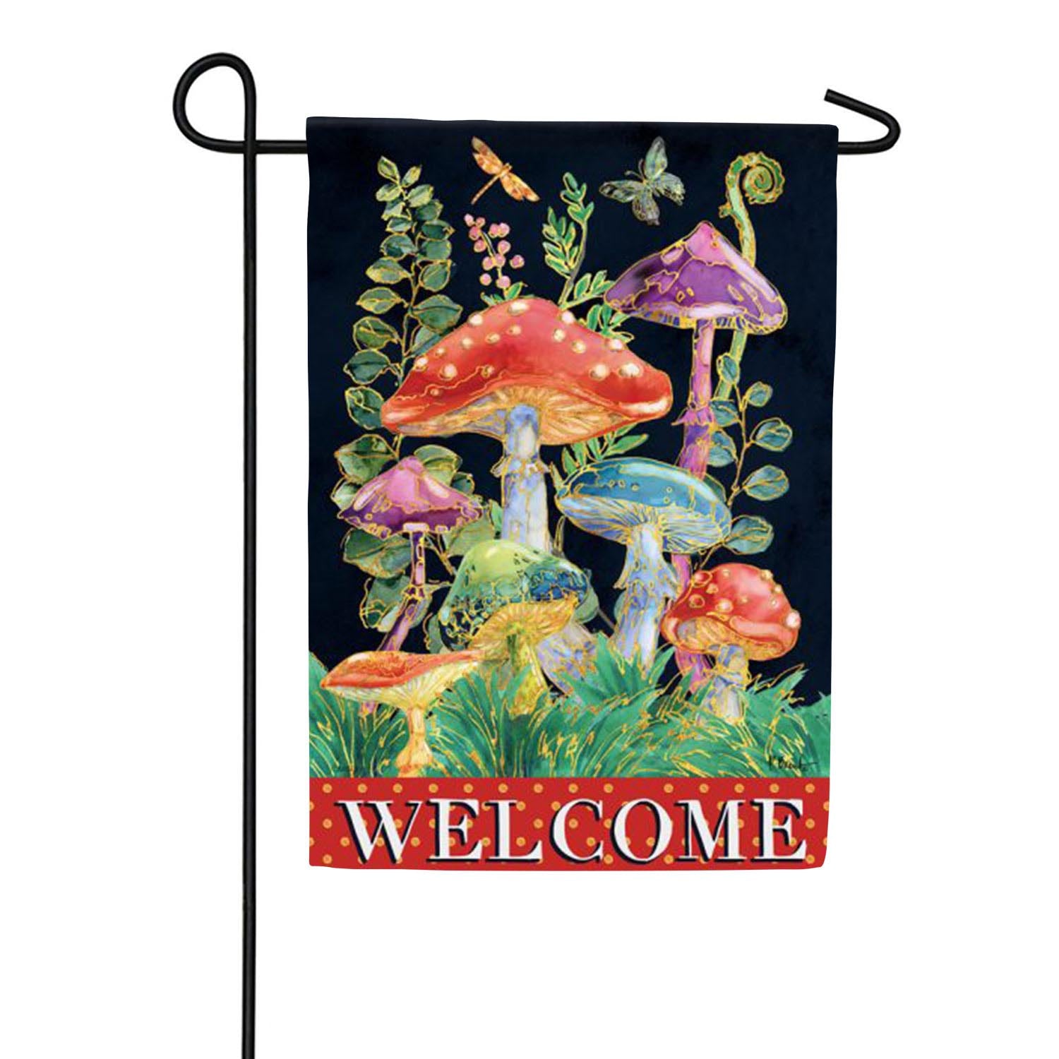Far Out Mushrooms Garden Flag