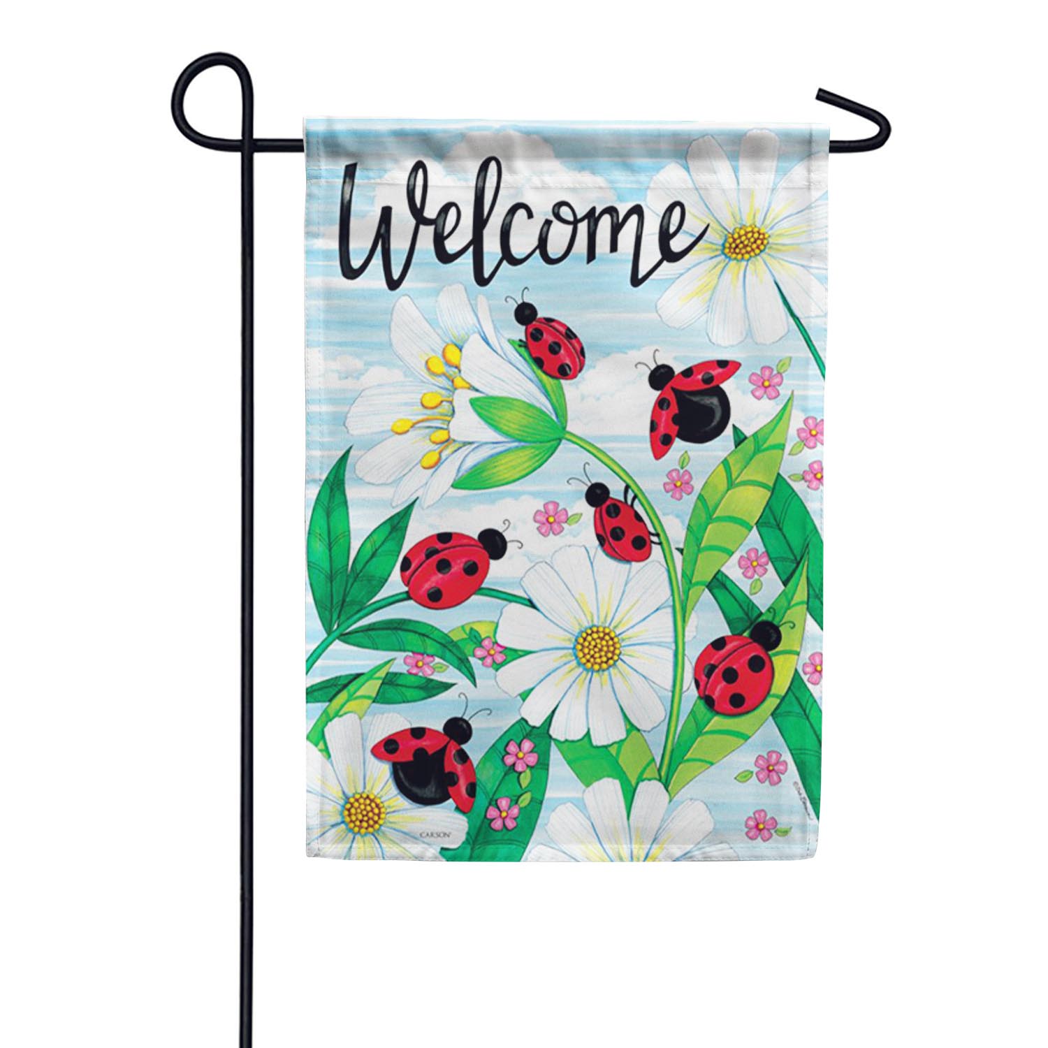 Ladybug Welcome Garden Flag