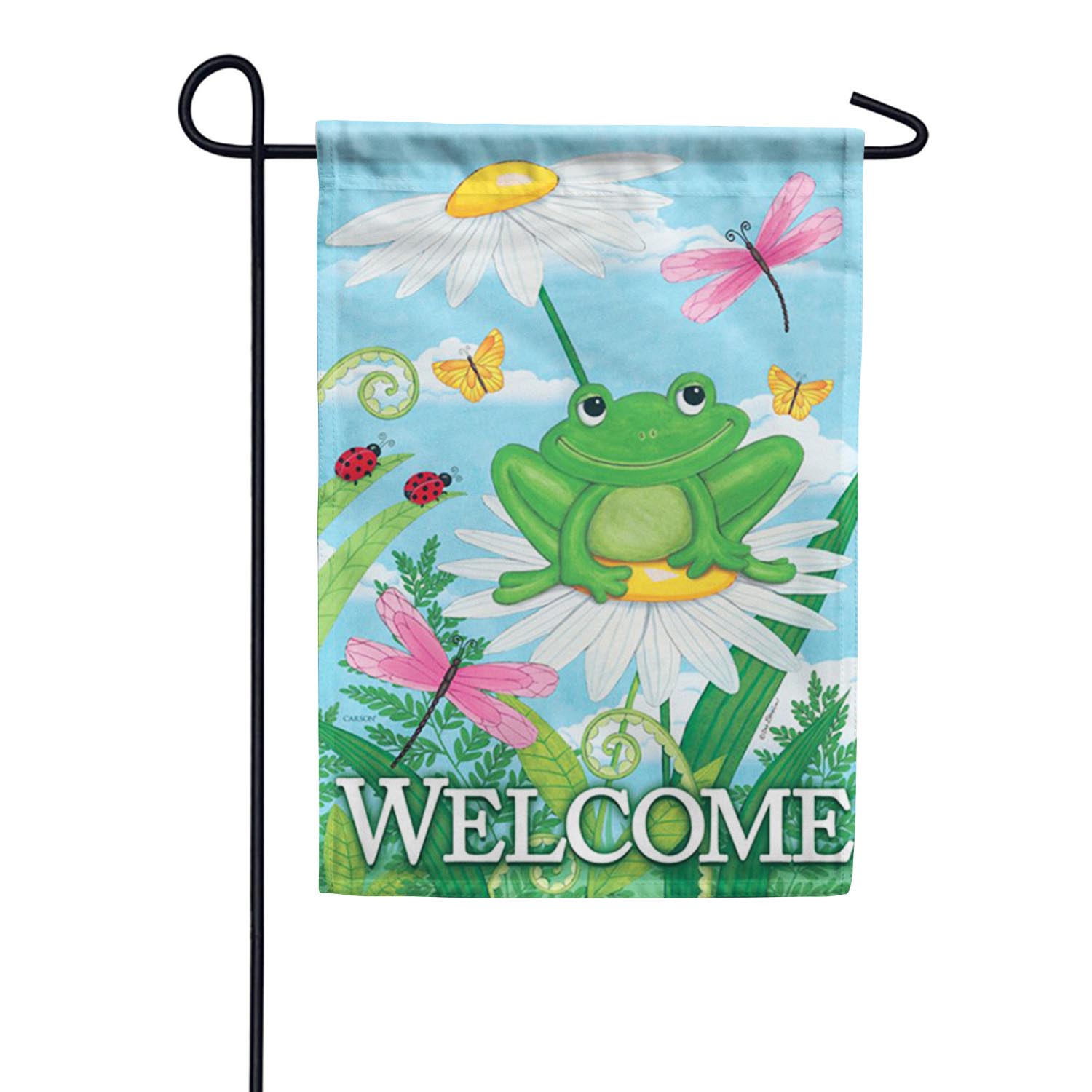 Welcome Frog Garden Flag