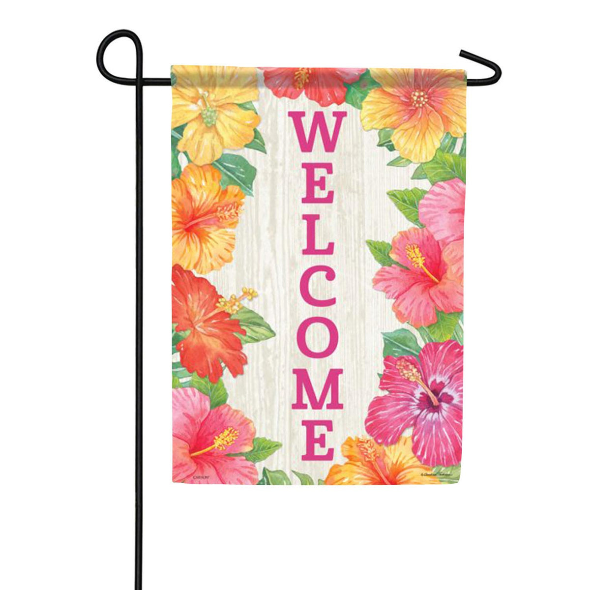 Hibiscus Welcome Garden Flag