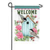 Chickadees & Birdhouse Garden Flag