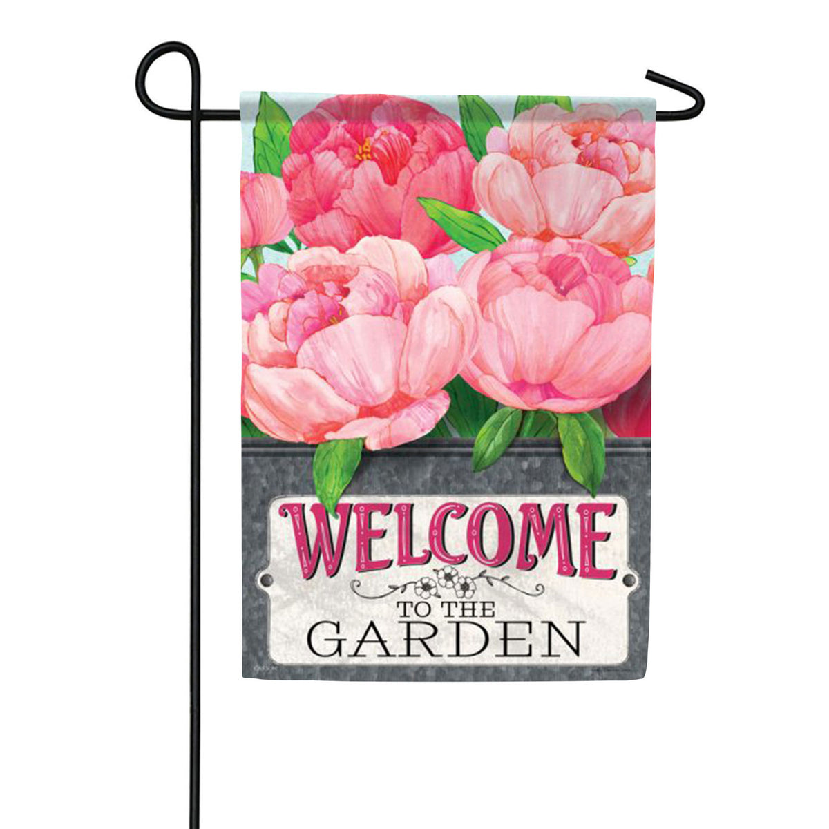 Pink Floral Garden Garden Flag