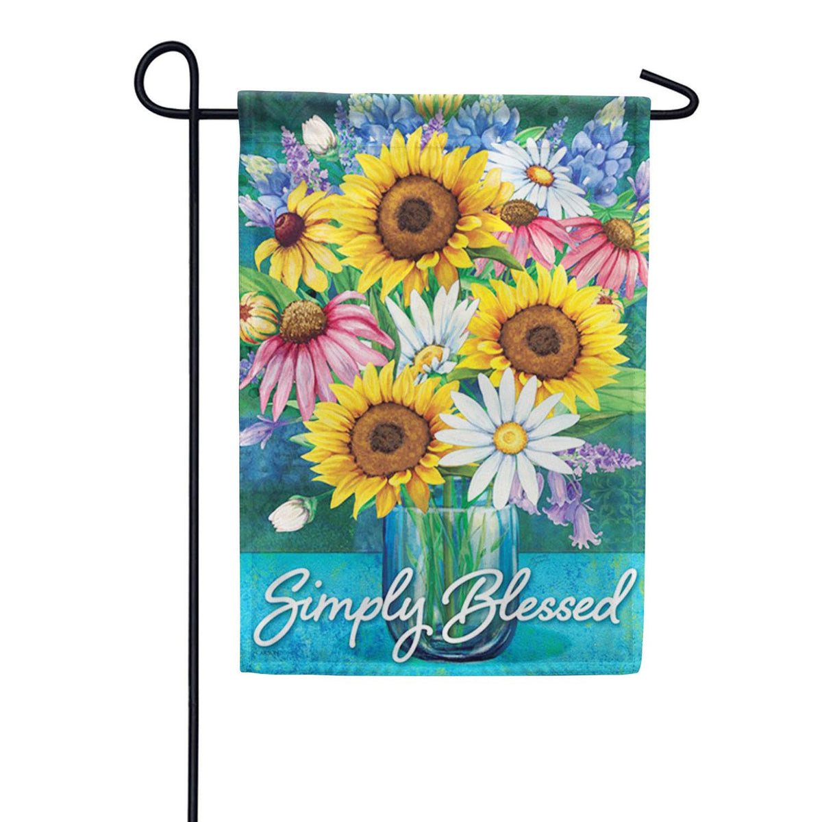 Simply Blessed Bouquet Double Sided Garden Flag
