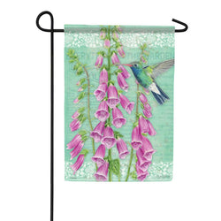 Hummingbird & Foxglove Garden Flag