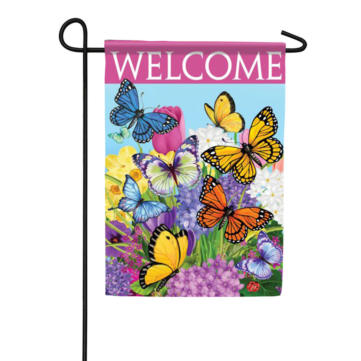 Bright Butterfly Garden Double Sided Garden Flag