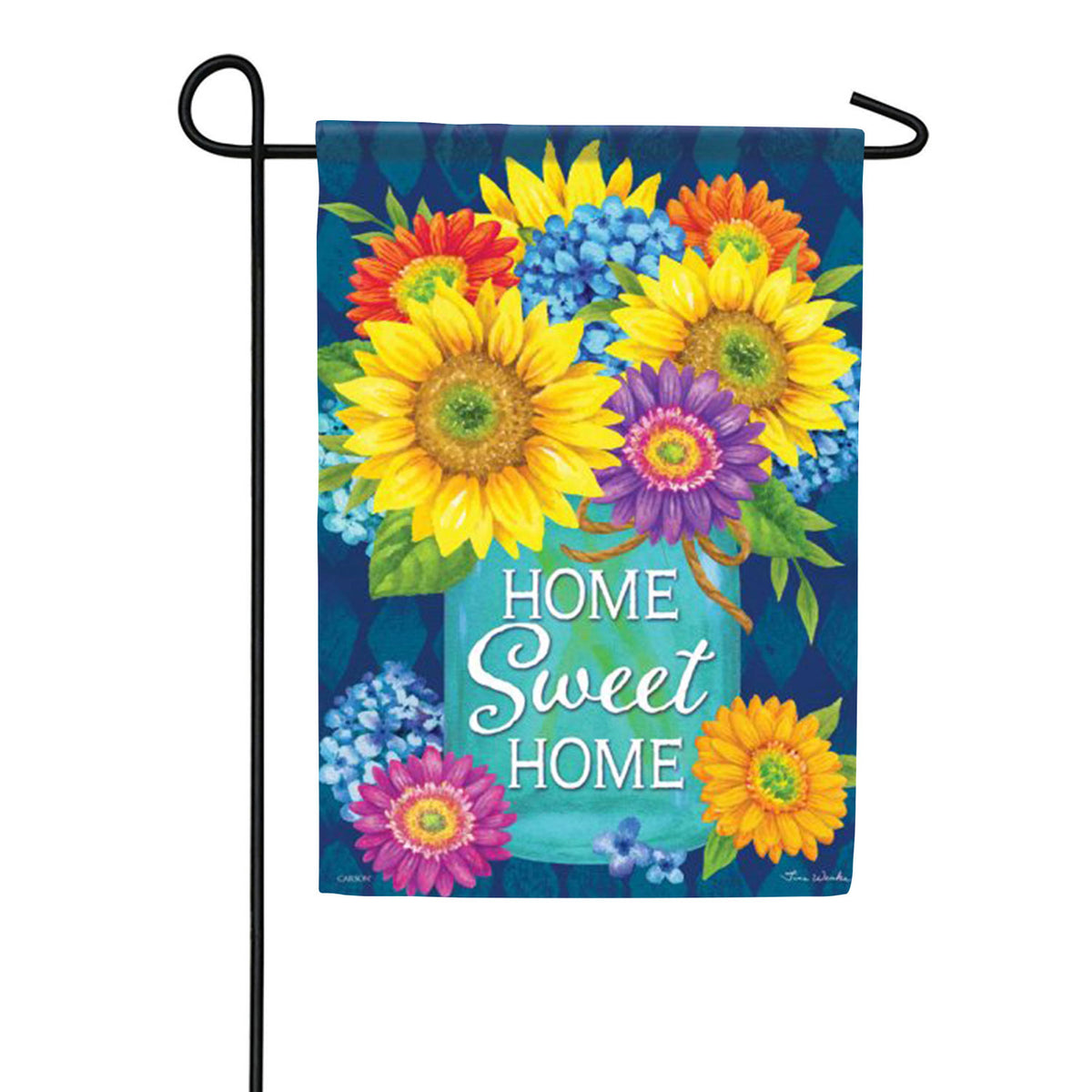 Summer Flower Jar Double Sided Garden Flag