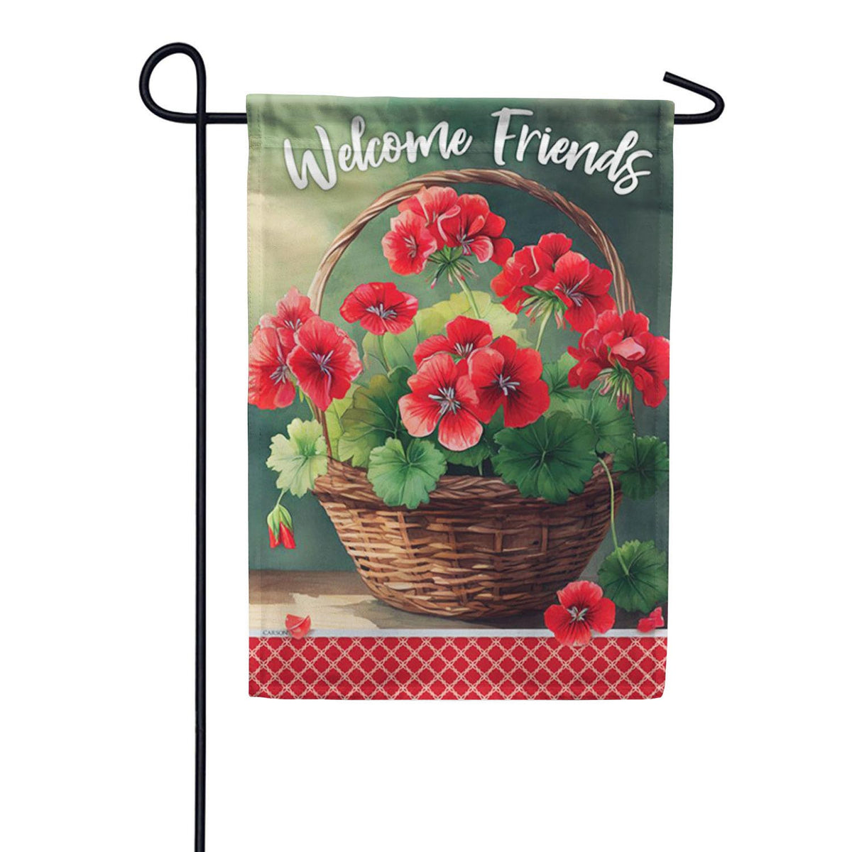 Geranium Basket Double Sided Garden Flag