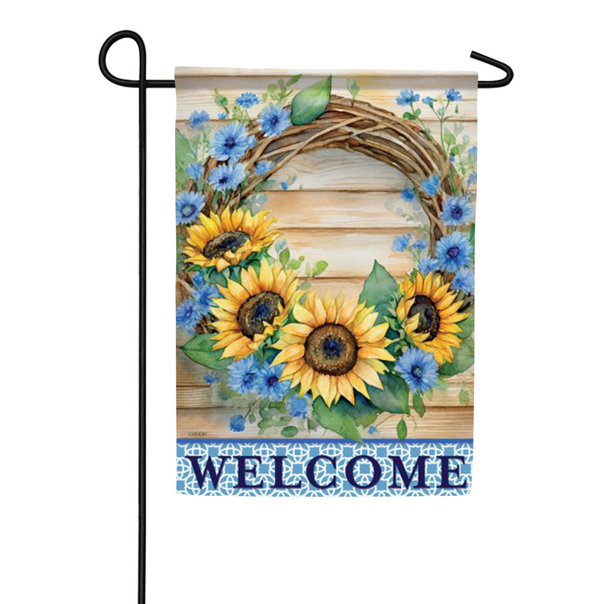 Sunflower Wreath Garden Flag