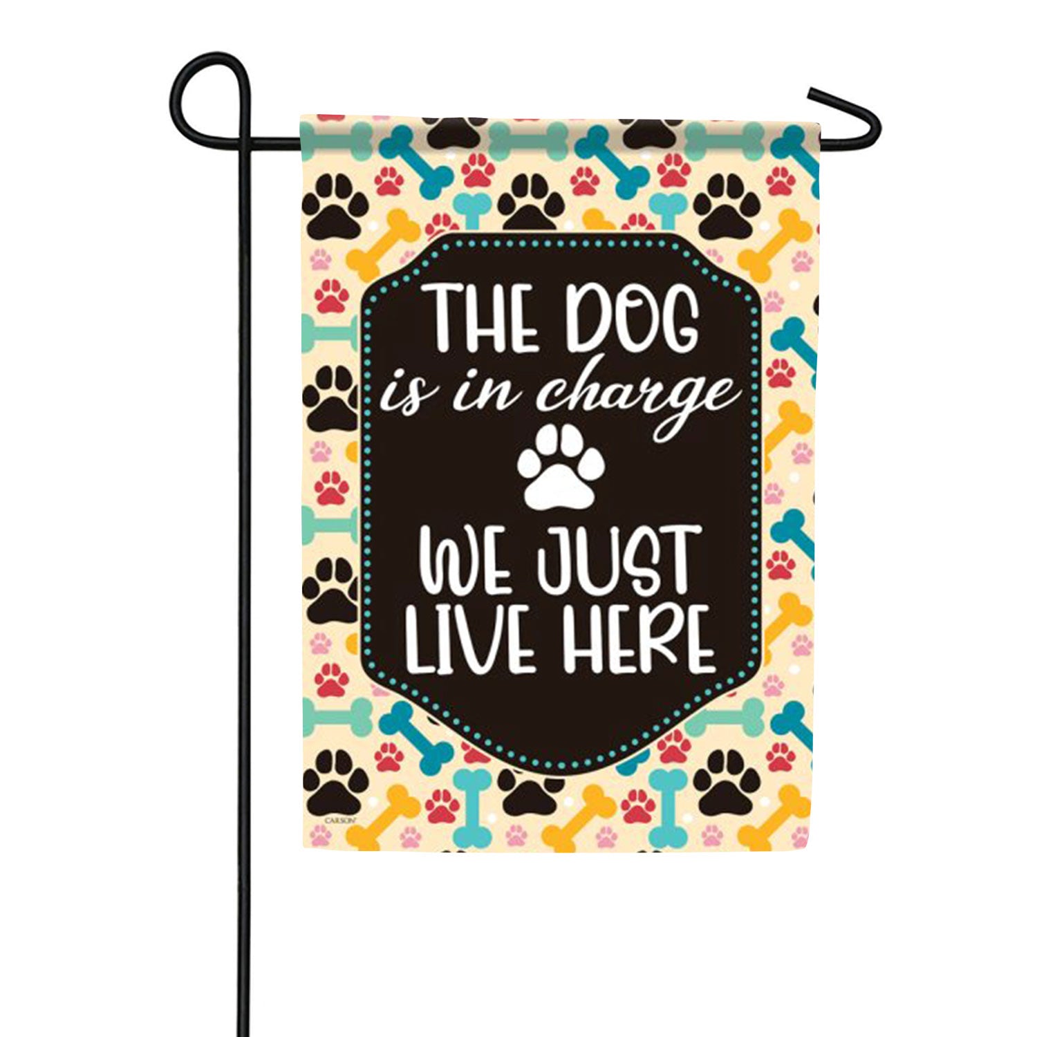 Dog In Charge Garden Flag
