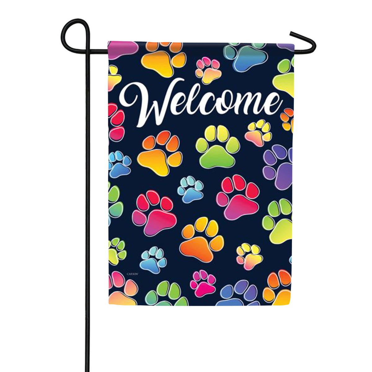 Welcome Paw Prints Garden Flag